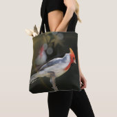 Rood-Crested Cardinaal Bird Tote Bag (Dichtbij)