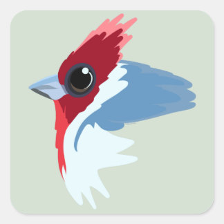 Rood-Crested Cardinaal Bird Vierkante Sticker