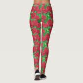 Rood / Crimson Waterverf Roos Leggings (Achterkant)