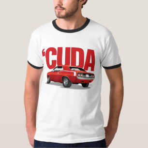 Rood 'Cuda achteraan met tekst T-shirt