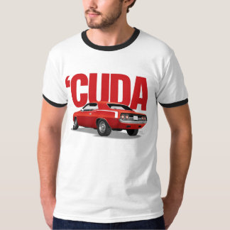 Rood 'Cuda achteraan met tekst T-shirt