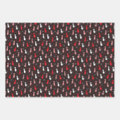 rood cute kat patroon inpakpapier vel (Voorkant 2)
