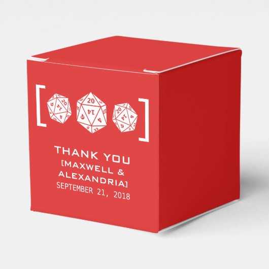Rood D20-apparaat met gamer-ventilatordozen Bedankdoosjes (Voorkant Zijde)