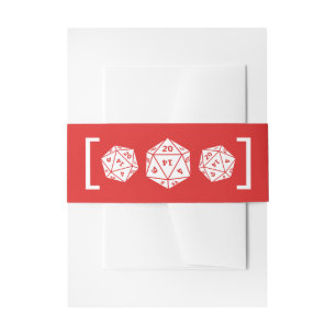 Rood D20-dijband Uitnodigingen Wikkel