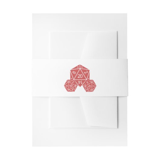 Rood D20-ijsband Uitnodigingen Wikkel (Voorkant Voorbeeld)