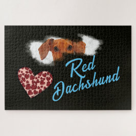 Rood Dachshund Eyes Solid Color 1000 stuk Legpuzzel