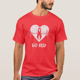 Rood-dag hart-lintstof hartziekte Maand Gift T-shirt