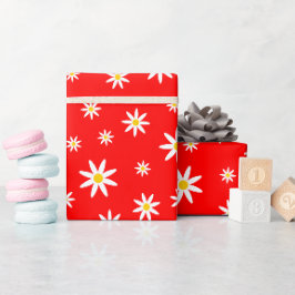 Rood Daisy Wrapping Papier