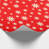 Rood Daisy Wrapping Papier (Hoek)
