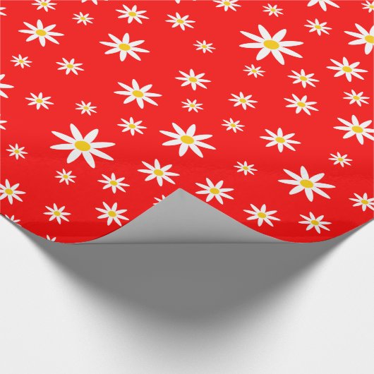 Rood Daisy Wrapping Papier (Hoek)