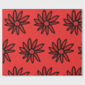 Rood Daisy Wrapping Papier (Vlak)