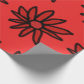 Rood Daisy Wrapping Papier (Hoek)