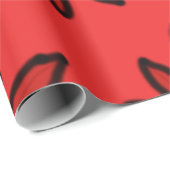Rood Daisy Wrapping Papier (Rol Hoek)