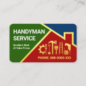 Rood Dak Goud Handyman Gereedschap Rand Visitekaartje (Voorkant)