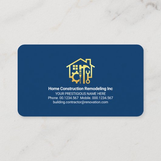 Rood Dak Goud Handyman Gereedschap Rand Visitekaartje (Achterkant)