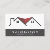 rood dak | residentieel | makelaar in onroerend go visitekaartje (Voorkant)