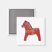 Rood Dala paard # 1 magneet (Voorkant / Achterkant)