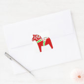 Rood Dalarna Paard Vierkante Sticker (Envelop)