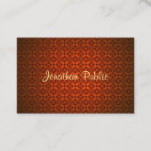 Rood Damask Elegante Kalligrafie Naam Tekst Sjablo Visitekaartje (Voorkant)