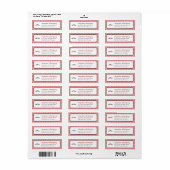 Rood Damask Pattern Afstuderen Etiket (Full Sheet)