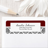 Rood, Damask-retouradres Etiket MAKEN IN OM HET EV (Insitu)