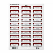 Rood, Damask-retouradres Etiket MAKEN IN OM HET EV (Full Sheet)