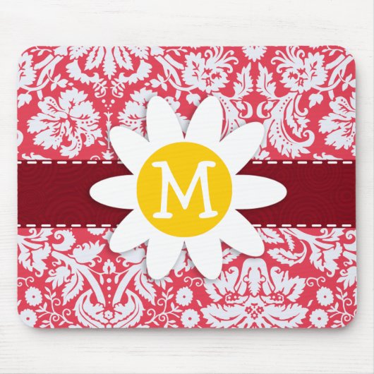 Rood Damaskpatroon; Daisy Muismat (Voorkant)