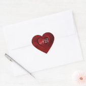 Rood Damast hart Hart Sticker (Envelop)