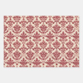  rood damast patroon kerstmix inpakpapier vel (Voorkant 3)