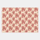  rood damast patroon kerstmix inpakpapier vel (Voorkant 2)