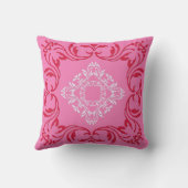 Rood damppatroon | Roze achtergrond van de charm Kussen (Achterkant)