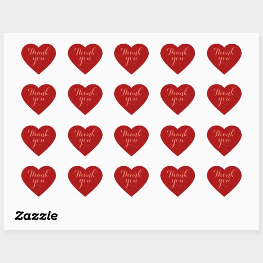 Rood, Dank je, Hart Sticker (Vel)