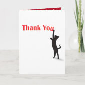 rood Dank je wel met zwarte kat Kaart (Voorkant)