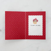 rood Dank je wel met zwarte kat Kaart (Binnen)