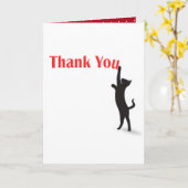 rood Dank je wel met zwarte kat Kaart (Gele Bloem)