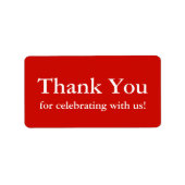Rood Dank u Stickers of de Etiketten van de Huweli (Voorkant)