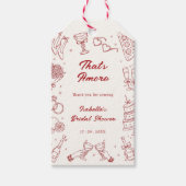 Rood Dat is Amore Italiaans Moderne Bruidsdouche Cadeaulabel (Voorkant)