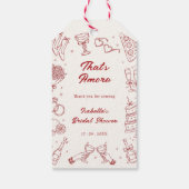 Rood Dat is Amore Italiaans Moderne Bruidsdouche Cadeaulabel (Achterkant)