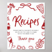 Rood Dat is Amore Whimsische Italiaanse Recepten D Poster (Voorkant)