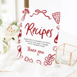 Rood Dat's Amore Whimsische Italiaanse Recepten Do Reclamebord Met Voetstuk