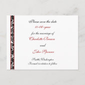 rood De datum opslaan Aankondigingskaart (Achterkant)