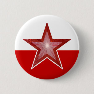 rood de knoop rood wit van de Ster Ronde Button 5,7 Cm