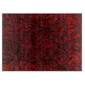 Rood decoratief bloemstoffenontwerp glas snijplank (Voorkant)
