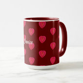rood decoratief hart mok (Voorkant rechts)