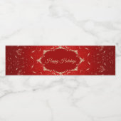 Rood decoratief kerstflesetiket waterfles etiket (Enkel label)