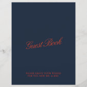 Rood & Deep Blue Wedding Gastboek Teken (Voorkant)