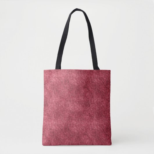 rood denim patroon tote bag (Voorkant)