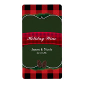 Rood dennenaaltje Rustisch landlabel Etiket (Voorkant)