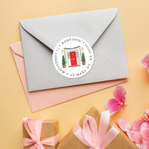 Rood deporbedrijf Klassic Round Sticker