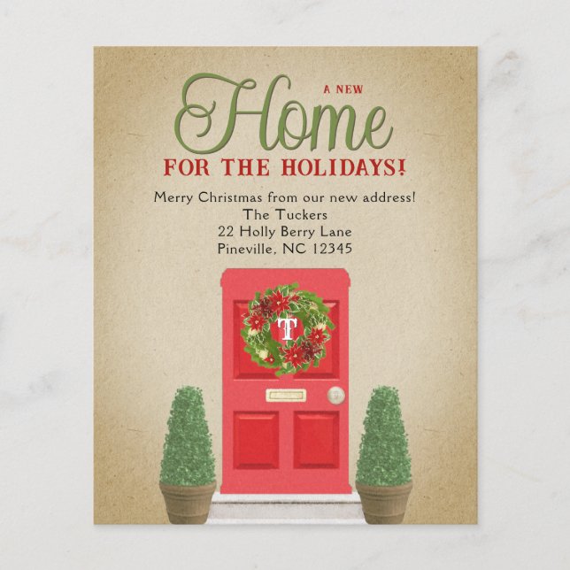 Rood deur Wreater Topiaries met kerst (Voorkant)